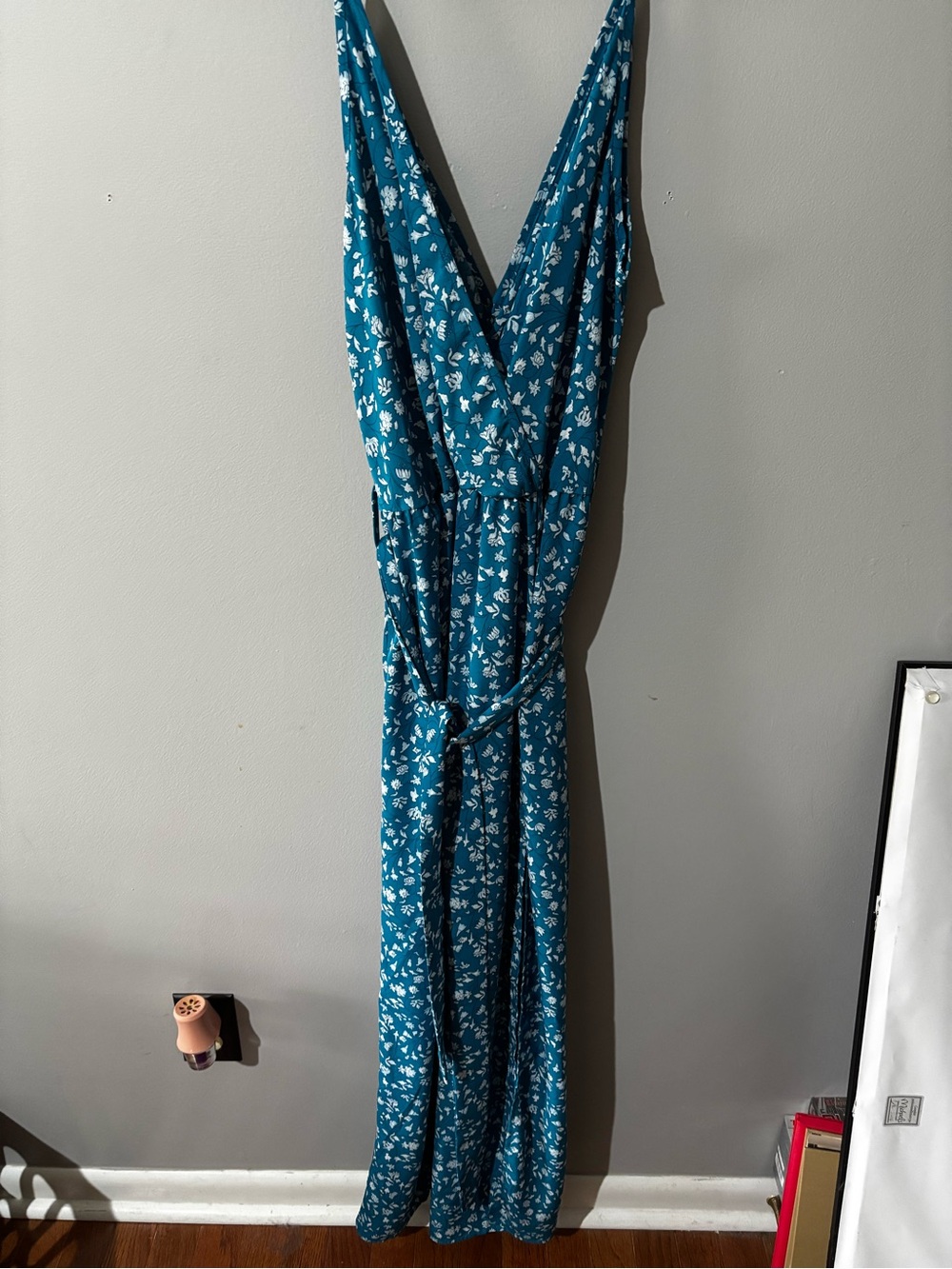 SHEIN blue Floral Wrap Maxi Dress